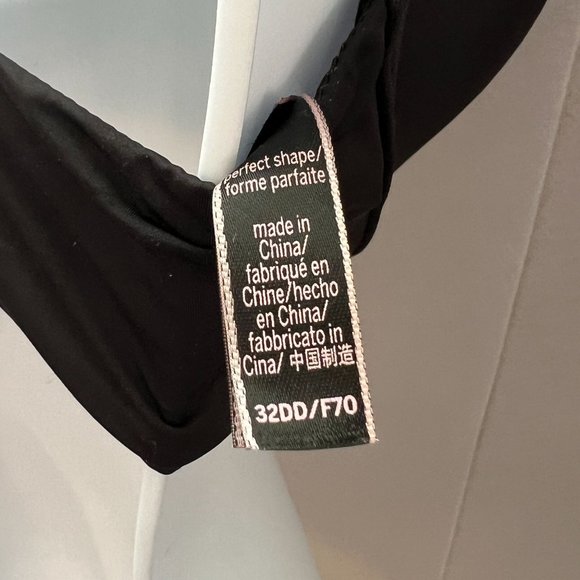 Victoria's Secret Black Perfect Shape 32DD Razor Back Push-Up Bra Front Closure - Picture 3 of 4